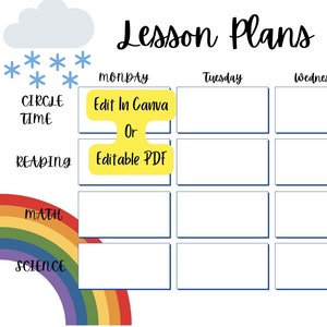 Daycare/preschool/pre~k/kindergarten/elementary Lesson Plan Template ...