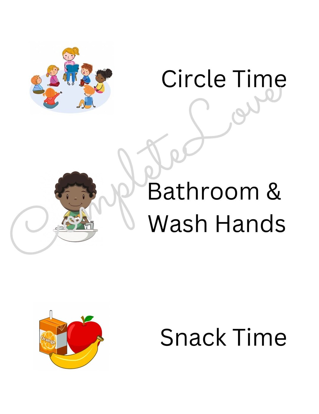 Daily Schedule Chart for Toddler, Daycare, Preschool, Kindergarten