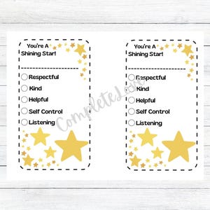 Shining Star Behavior Tickets, Klassenzimmer-Belohnungen für Kindertagesstätte, Vorschule, Kindergarten und Grundschule, PDF zum Ausdrucken, Lehrerressource