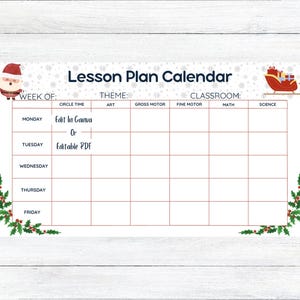 Weihnachts-Unterrichtsplan Template: Wochenplaner für Lehrer (Canva & PDF)