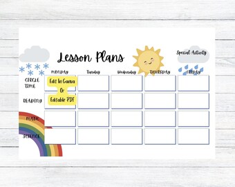 Sjabloon weerlesplan, bewerkbare weekplanner (canva en pdf)