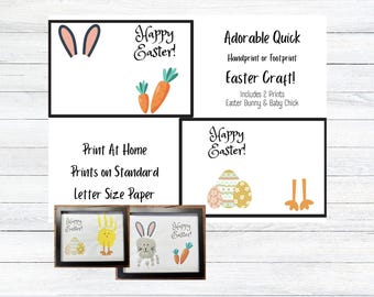 Handafdruk Pasen of voetafdruk, paashaas en kuikentje, perfecte activiteit voor alle leeftijden, paasaandenken, perfect lastminutecadeau