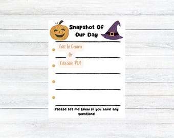 Sjabloon lesplan pompoen halloween: kinderopvang, kleuterschool (bewerkbare pdf)