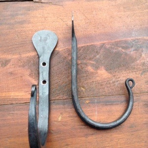 Pair Hand Forged Large "Thumbprint" Hooks made by Blacksmith