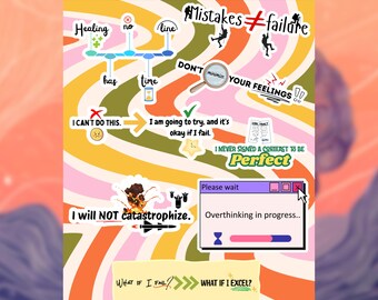 CBT Sticker Sheet | Cognitive Behavioral Therapy Stickers for Healing, Reframing & Mental Health