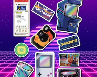 90s Nostalgia Holographic Sticker Pack | Retro Tech Decals
