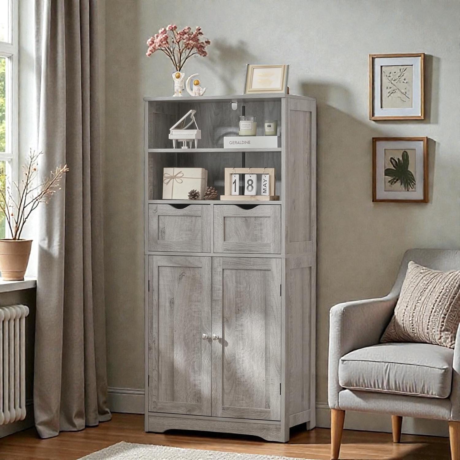 Grey Tall Dresser - Etsy