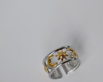 Sol & Måne Öppen Ring, Tvåfärgad