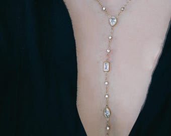 Delikat kristall Y-halsband