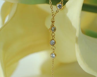 Minimalistisk kristallhandkedja armband