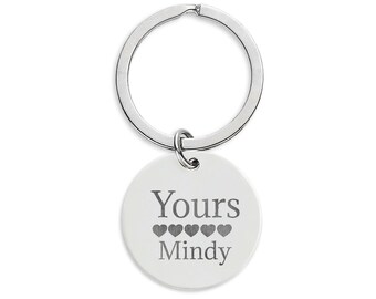 Yours Personalised round stainless steel keychain with your name | Custom Valentine Keychain | Anniversary Keychain | Proposal Keychain