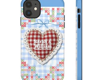Valentine Custom iPhone Case | Personalized Couple Photo Phone Cover with Names & Date |Galentine Gift | Anniversary Gift