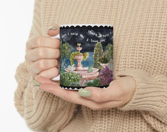 I love you mug | Garden Scene with Romance Quote Mug | Proposal Cup | Fairytale Mug | Love Story Mug
