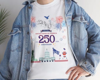United States 250th Anniversary Tee | Statue of Liberty, Capitol, Fireworks