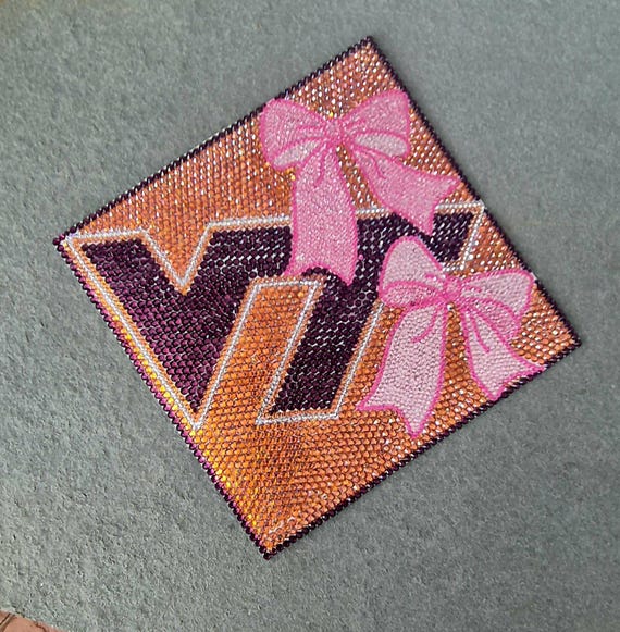 Virginia Tech Rhinestone Graduation Cap Topper – VT Hokies 