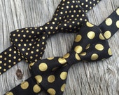 Black and Gold Bow Tie, Men's black and gold tie, gold bow tie, black and gold bowtie, bow tie for men, formal bow tie, black bowtie