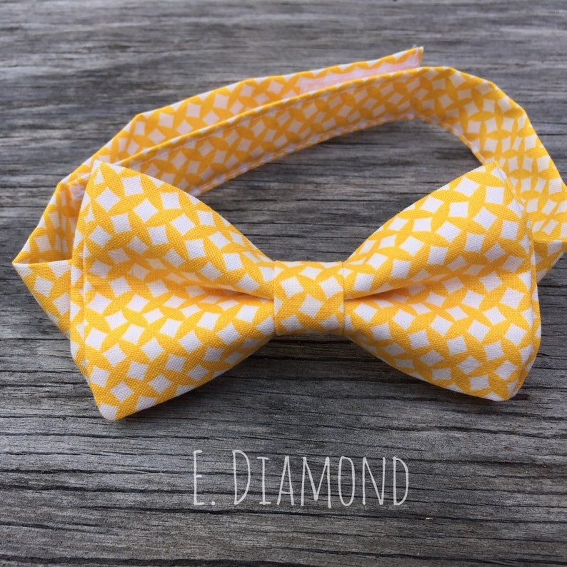 Yellow Bow Tie Mens Yellow Bowtie Yellow Bow Tie Boy Mens Etsy