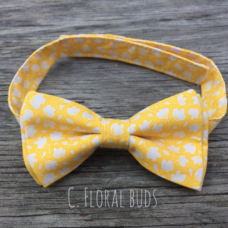 Yellow Bow Tie Mens Yellow Bowtie Yellow Bow Tie Boy Mens Etsy