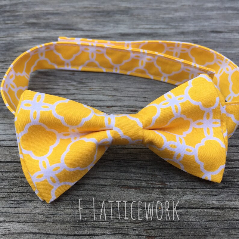 Yellow Bow Tie Mens Yellow Bowtie Yellow Bow Tie Boy Mens Etsy