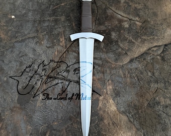 Handmade Medieval Arming Dagger,D2 Tool Steel,Brown Leather Handle