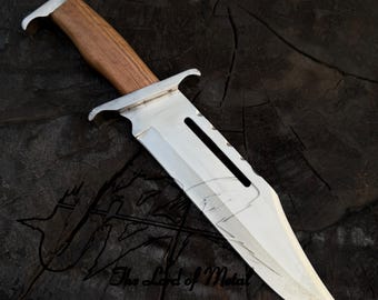 Handmade Bowie Knife,D2 Tool Steel With Leather Sheath,Rambo 3 Bowie Style
