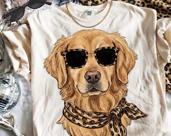 Glam Golden PNG | Preppy Dog PNG | Luxury Animal png | Everyday Designs | Boujee Png | Leopard Print Png | Dog Graphic | Digital Download)