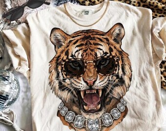 Glam Tiger Png | Tiger Graphic Png | Everuday designs | Boujee Png | Lion sunglasses | Punchy Png | Bling Png | Digital Download