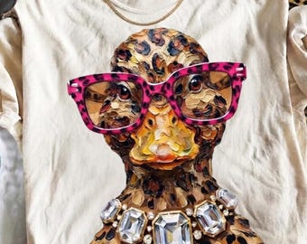 Glam print Duck Png | Bling Png | Rhinestone Diamond Necklace Sassy duck Design | Everyday Designs | Boujee Png | Digital Download