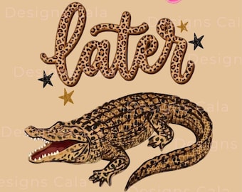 Later png women's t-shirt alligator design summer cute coastal pink modern graphic digital download t-shirt sublimation, Gator png file.