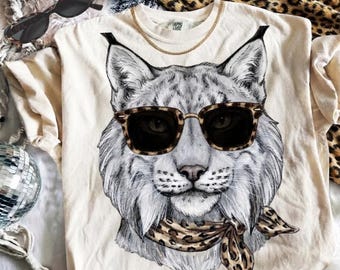 Glam Bobcat PNG | Fancy Png | Everyday Designs | Boujee Png | Glam Animal Png | Preppy Animal Print Graphic | Bobcat Png | Wildcat