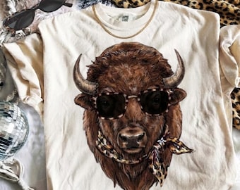 Glam bison Png | Luxury animals Png | Everyday Designs | Boujee Png | Leopard Print Png | Preppy animal Print Graphic | Digital Dowload.
