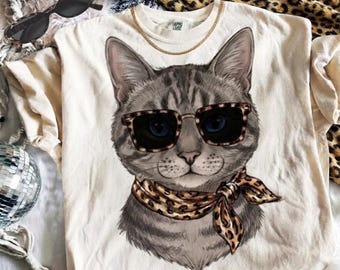 Lux cat Png | Glam Cat Design | Everyday designs | Boujee Png | Leopart Print | Animal Print Graphic | Cat Lover Dtf Png |  Digital Dowload
