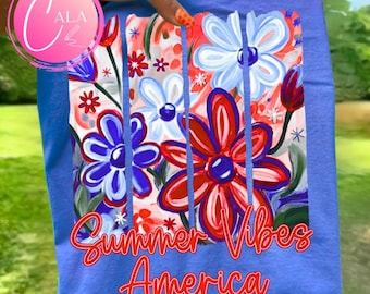 America Summer PNG, USA 250 Years png, 4th of July Flowers png, American Girly Design, Coquette Preppy Floral, USA Memorial Day png