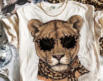 Glam Lioness PNG | Everyday Designs | Boujee Png | Leopard Print Png | Luxury Animals png | Preppy Animal Print Graphic (Digital Download)