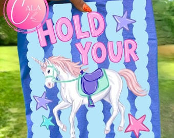 Hold Your Horses PNG, Striped Horse Png, Horse PNG, UnicornPng, Preppy Horse Png, Horse lover Png, Coquette unicorn, Girly Png, Kids Png