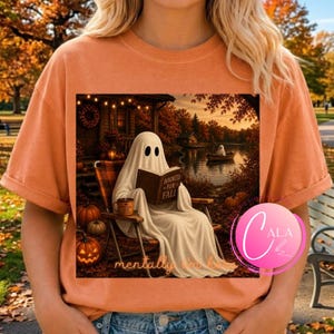 Summerween Ghost Png, Mentally I am Here Sublimation Design, Trendy Halloween Lover Shirt Design, Funny Fall, Boutique png, Preppy fall