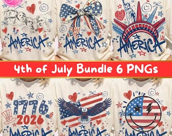 4th of July Bundle  PNG, 6 Patriotic Graffiti Shirt Designs, American Flag Sublimation, Independence Day USA Digital Download