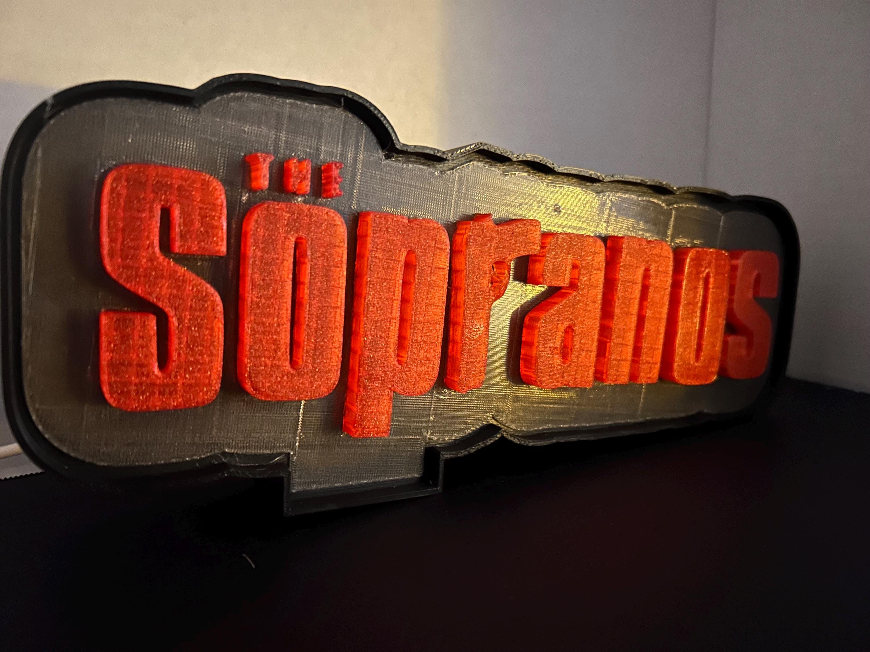Soprano Sign 3D Printed “sopranos” Inspired LED Sign – Custom Lighted Display - Etsy