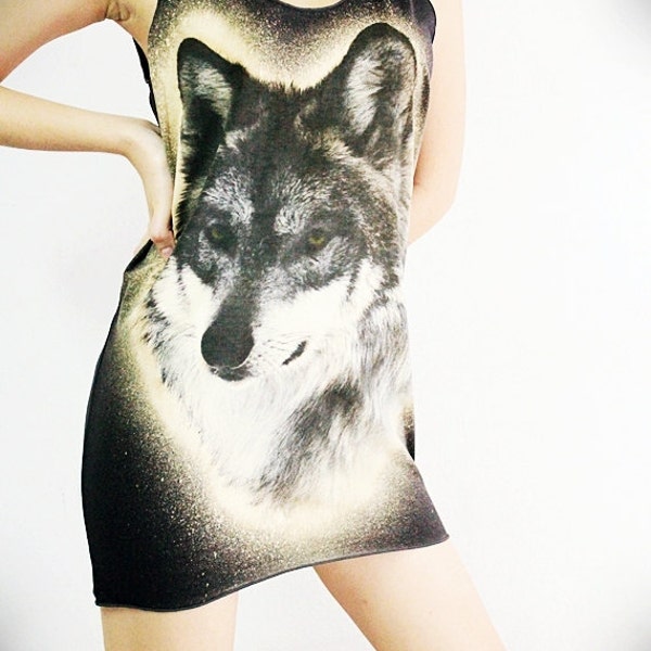 Wolf Wolves Animal Punk Rock Art Street Black Vest T-Shirt Tank Top Women Size S M