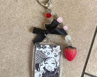 Handmade Nana Keychain, Anime Bag Charm, Cute Strawberry charm, Gift For Her