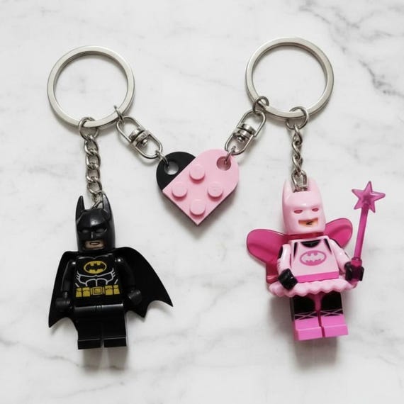 Handmade Minifigure Keychain, Y2k Couple Bat Keychain, Matching Keychain Gifts, Christmas Gifts