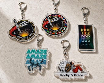 Project Hail Mary-sleutelhanger, acryl tashanger sleutelhanger, Mission Crest-sleutelhanger, cadeau scifi-fan, accessoires boekenliefhebber