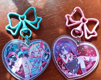 NEEDY GIRL Keychain, Game Needy Streamer Bag Keychain, Acrylic Heart Pendant, Gift For Her