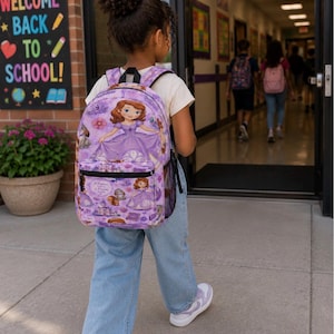 Purple Princess Character Backpack | Kids School Bag