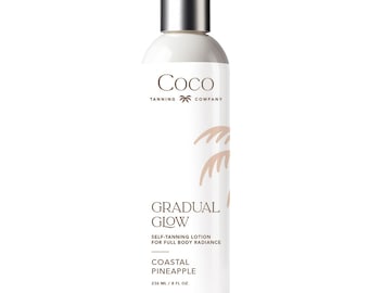 Loción corporal Coco Gradual Glow: hidratante bronceadora vegana de Palm Beach