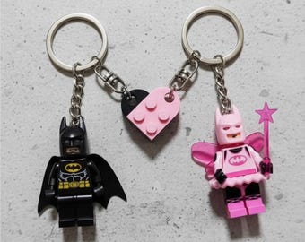 Porte-clés figurine rose noir, porte-clés couple de l'an 2000, joli porte-clés sac, cadeau pour fille