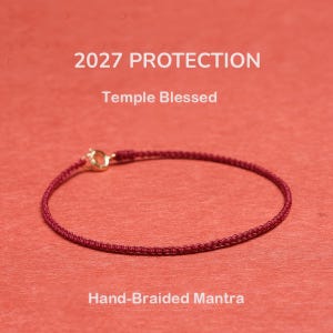 2027 Beschermingsarmband met rood koord, gezegend door de tempel, minimalistische lotsknoop, bijpassende sieraden voor stellen, gelukscadeau