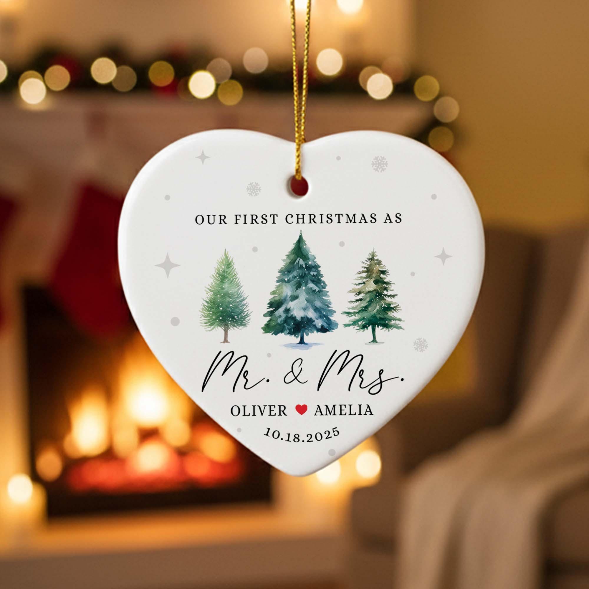 First Christmas Married Ornament Our First Christmas as Mr and Mrs ...