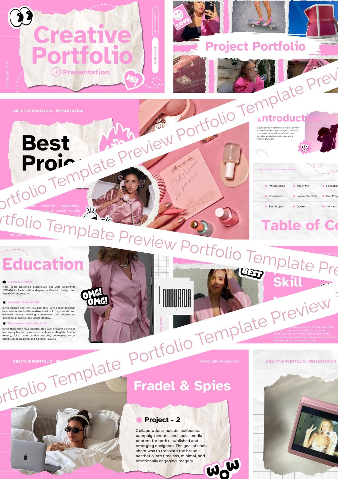 Creative Portfolio Template | Modern Canva Editable Slides for ...