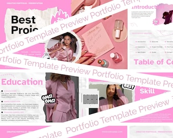 Creative Portfolio Template | Modern Canva Editable Slides for Designers